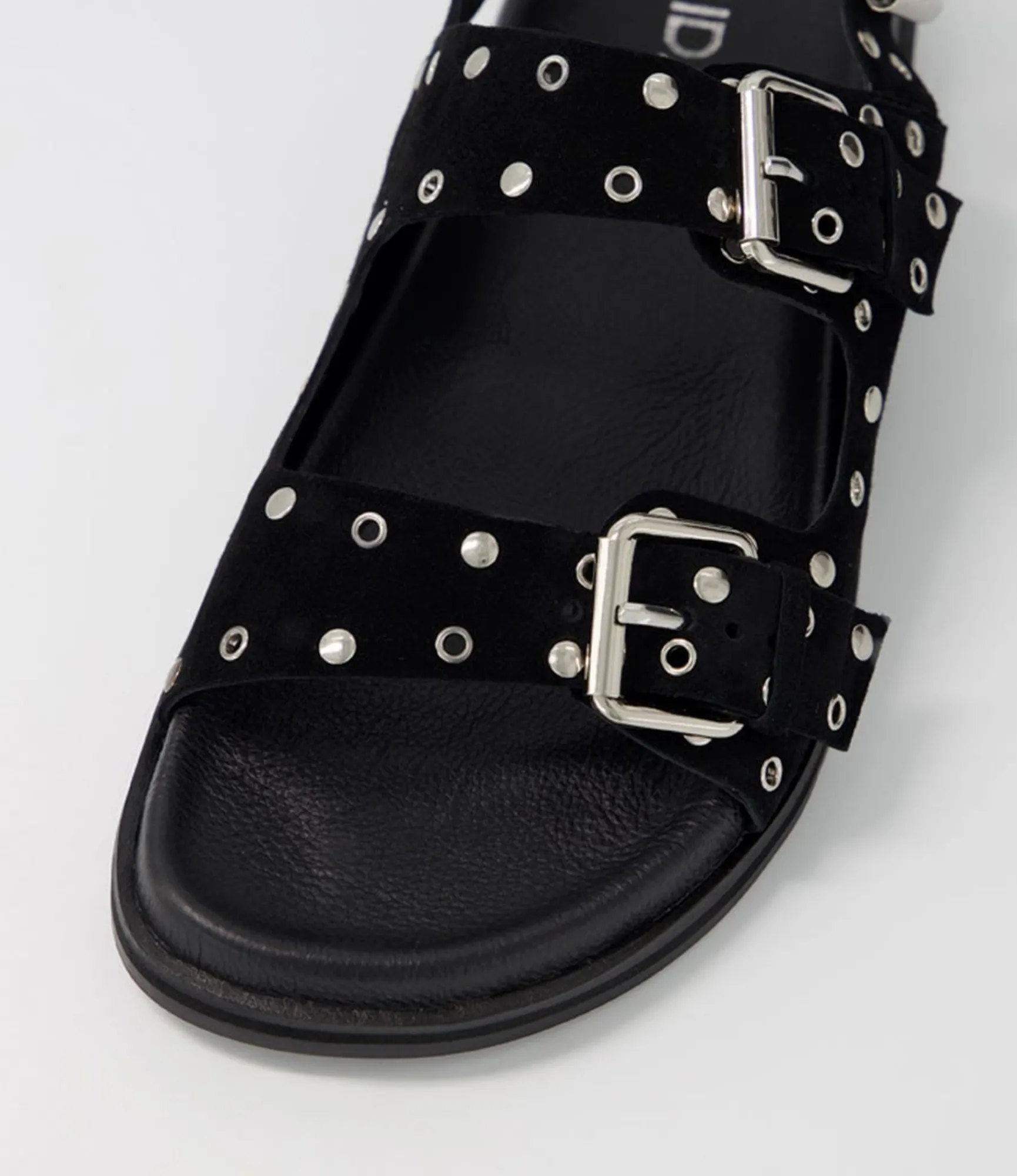 Sale Midas Shoes Harmony Black Suede Sandals