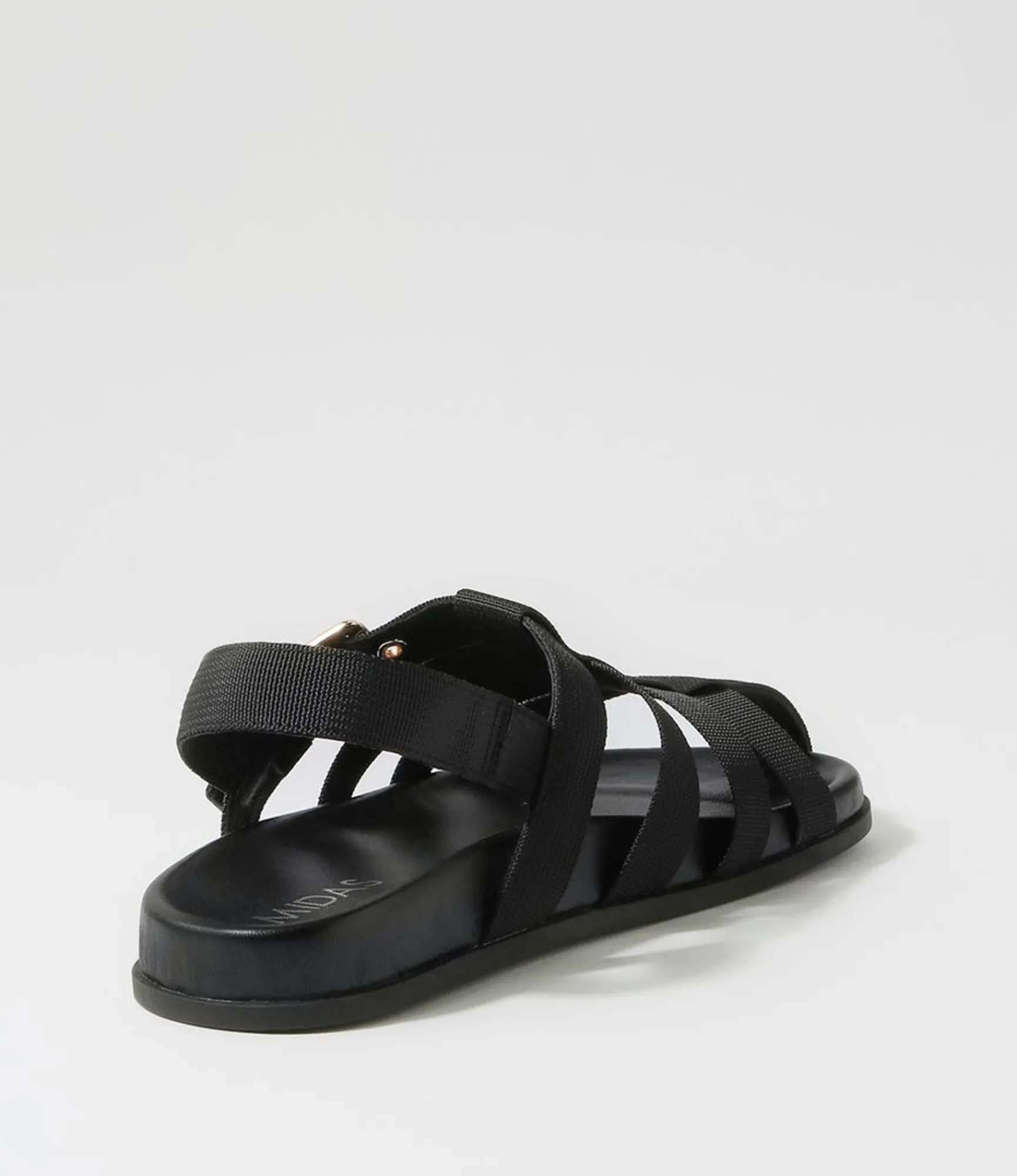 Cheap Midas Shoes Harney Black Fabric Sandals