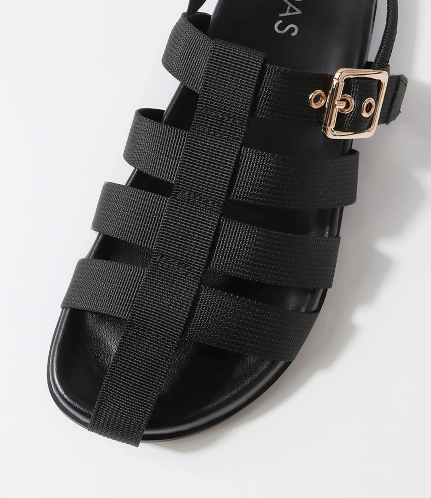 Cheap Midas Shoes Harney Black Fabric Sandals
