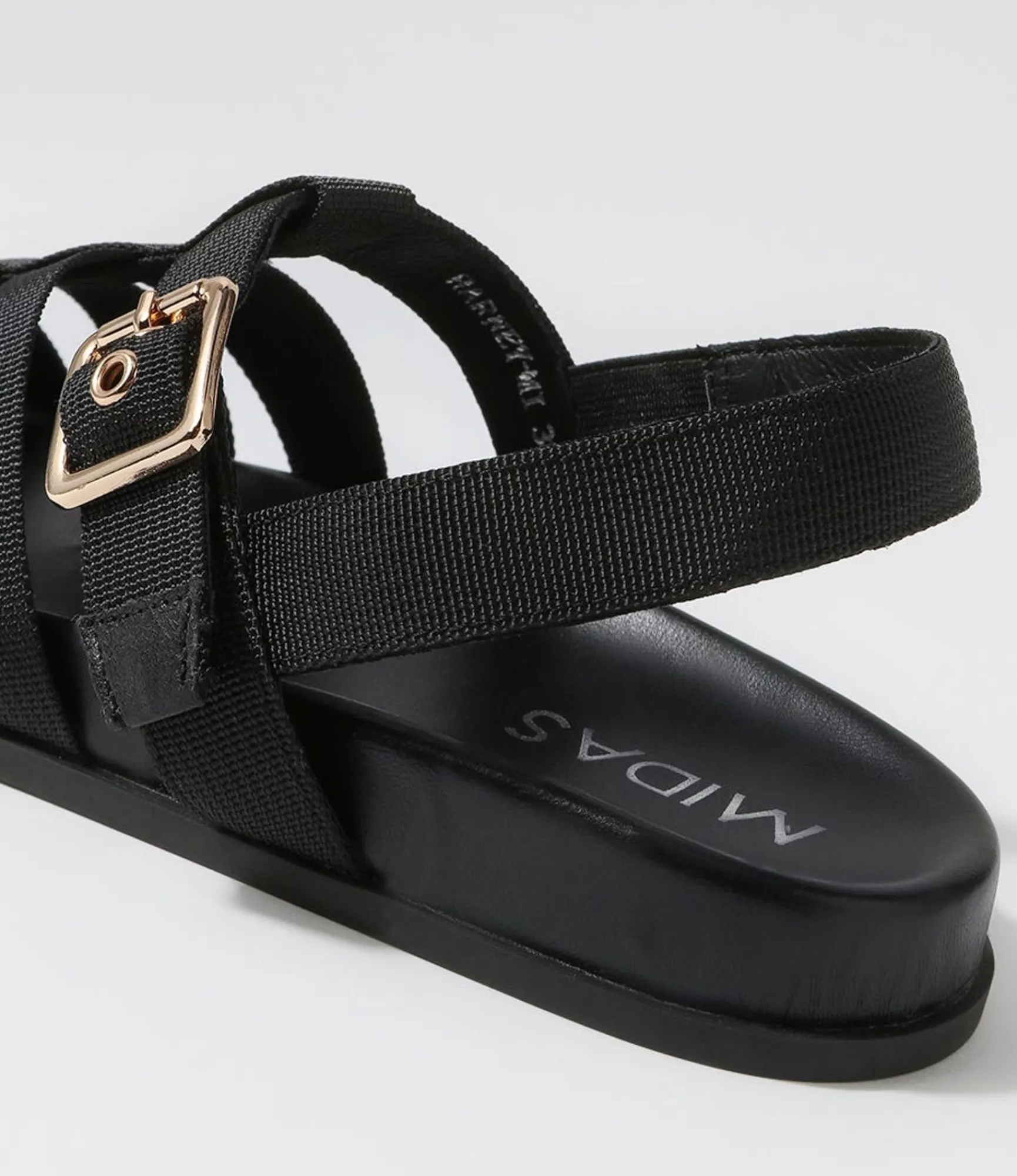 Cheap Midas Shoes Harney Black Fabric Sandals