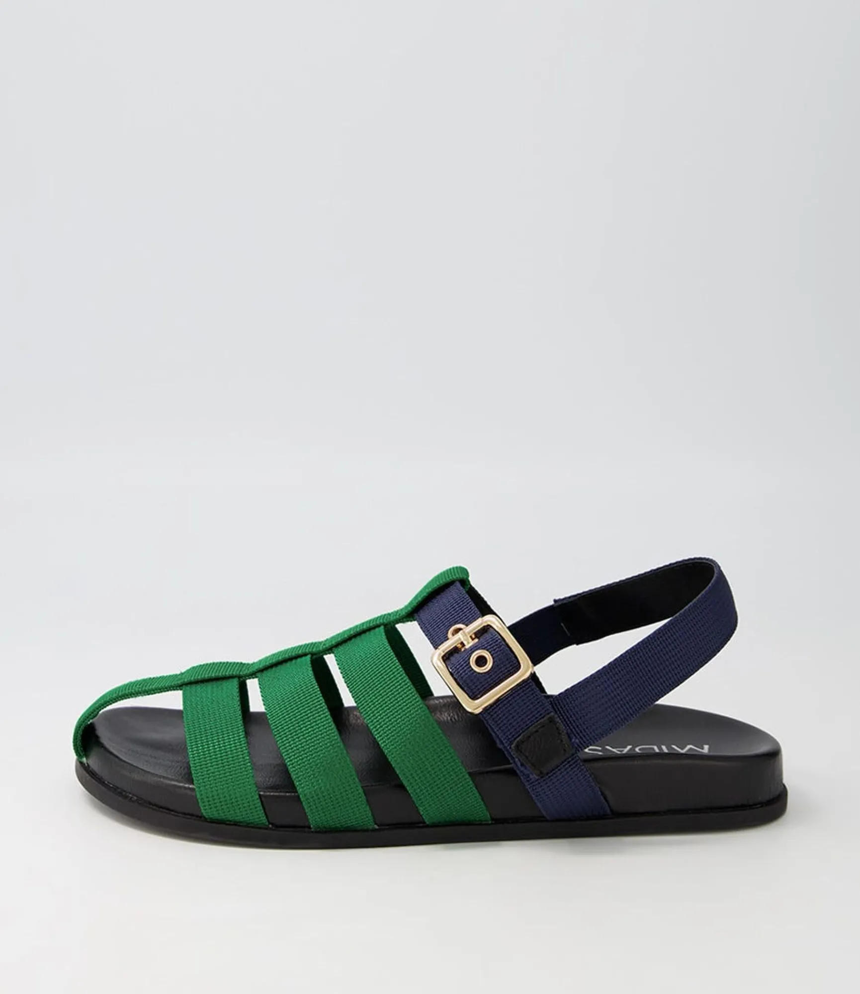 Flash Sale Midas Shoes Harney Emerald Navy Fabric Sandals