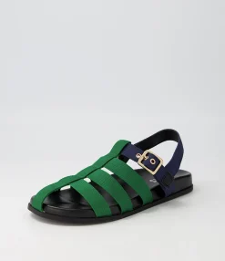 Flash Sale Midas Shoes Harney Emerald Navy Fabric Sandals