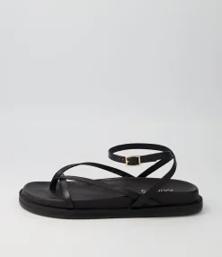 Shop Midas Shoes Hava Black Leather Sandals