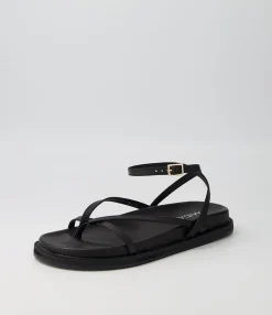 Shop Midas Shoes Hava Black Leather Sandals