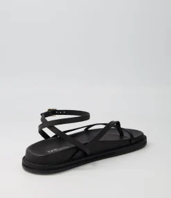 Shop Midas Shoes Hava Black Leather Sandals