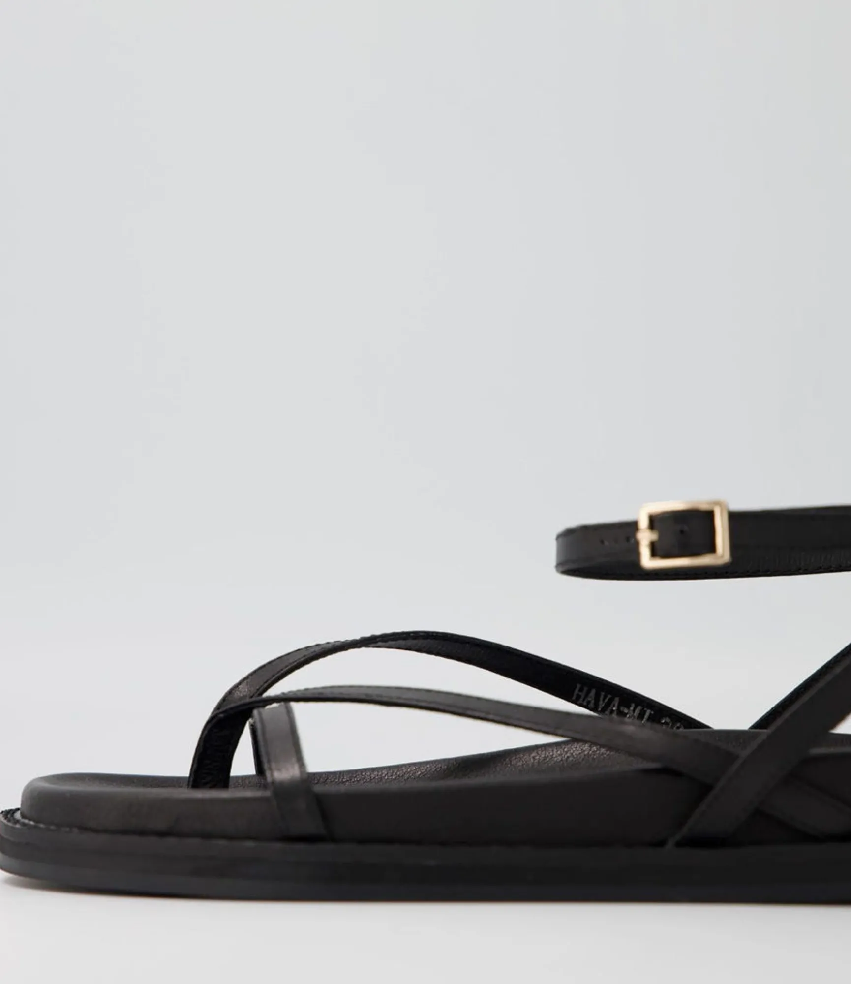 Shop Midas Shoes Hava Black Leather Sandals