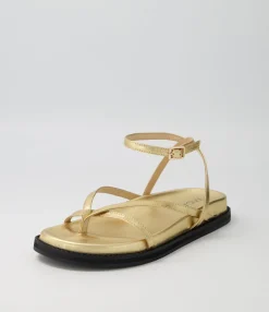 Best Sale Midas Shoes Hava Gold Leather Sandals