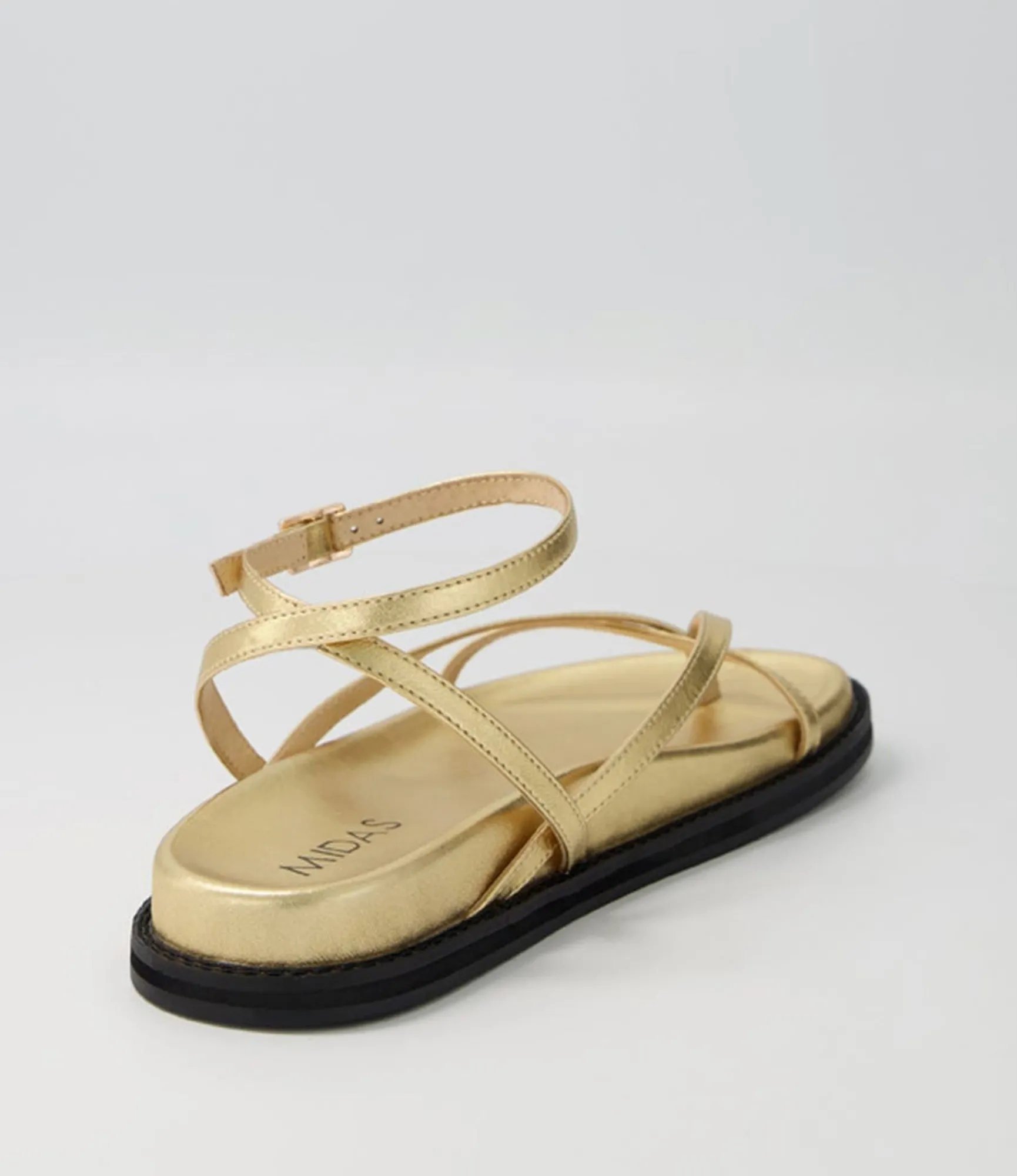Best Sale Midas Shoes Hava Gold Leather Sandals