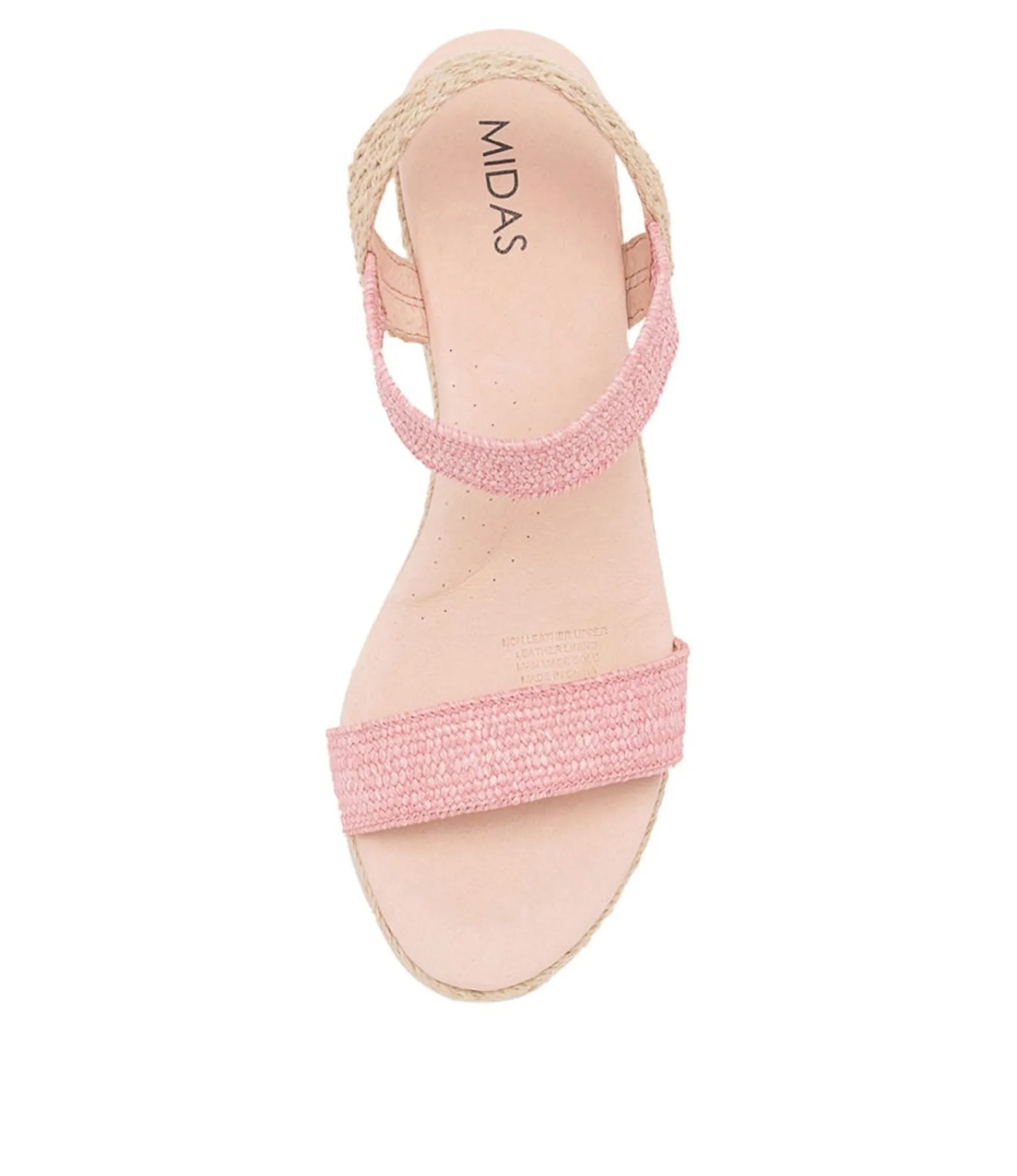 Outlet Midas Shoes Havana Blush Weave Elastic Espadrilles