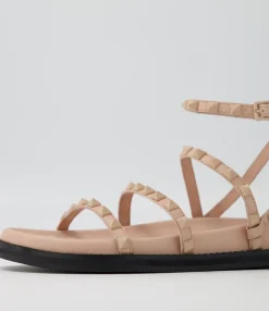 Store Midas Shoes Hazle Nude Leather Sandals