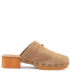 Cheap Midas Shoes Hearmi Camel Suede Mules