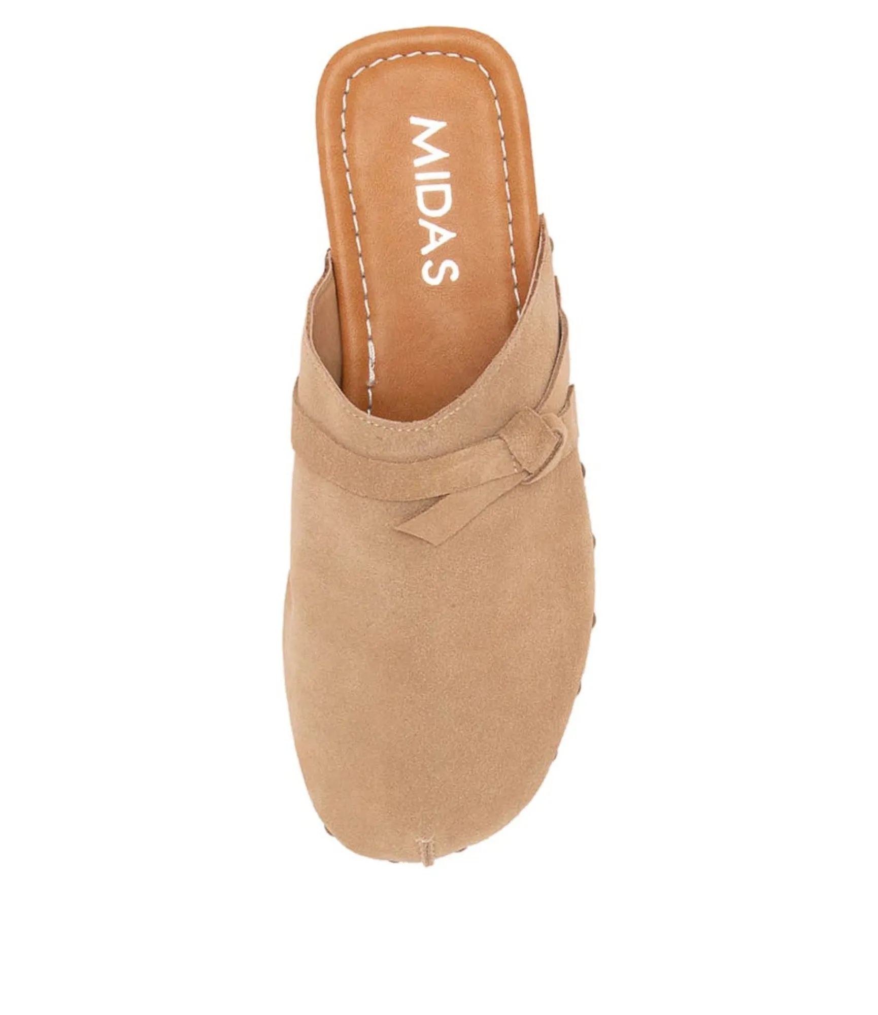 Cheap Midas Shoes Hearmi Camel Suede Mules