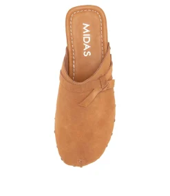 Shop Midas Shoes Hearmi Tan Suede Mules