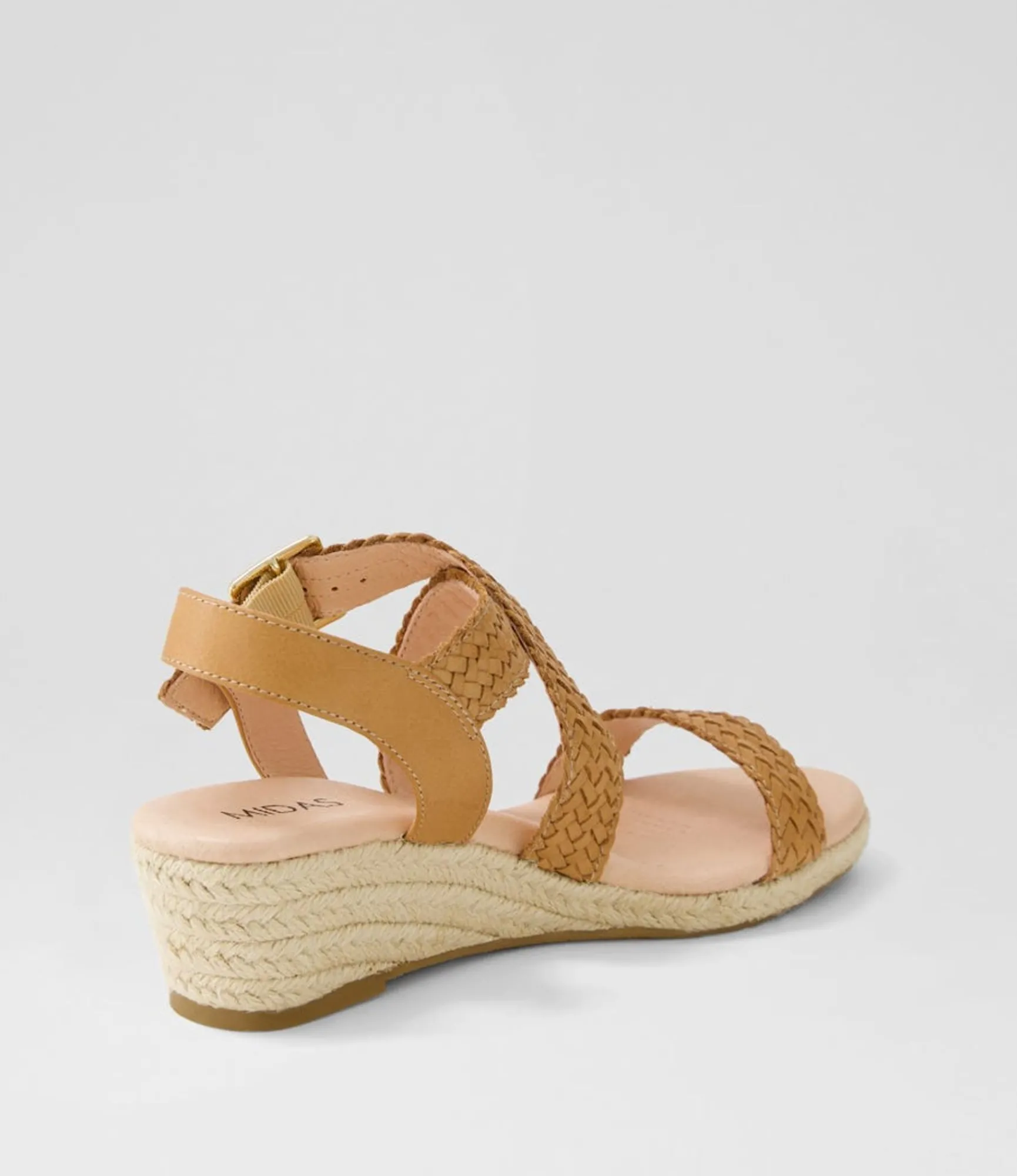 Store Midas Shoes Heathered Tan Leather Sandals