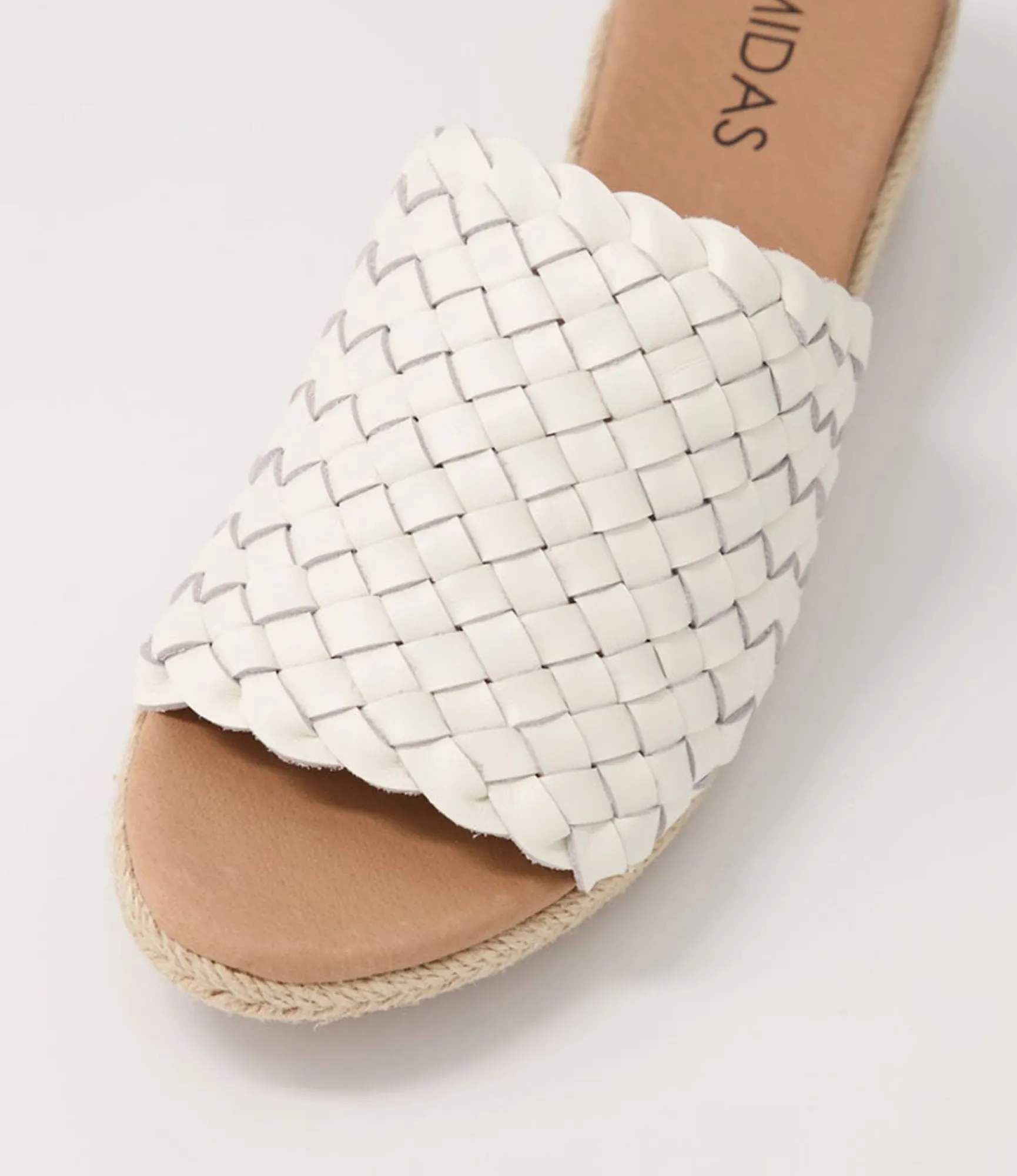 Cheap Midas Shoes Heda White Leather Sandals