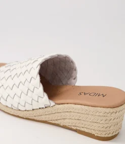 Cheap Midas Shoes Heda White Leather Sandals