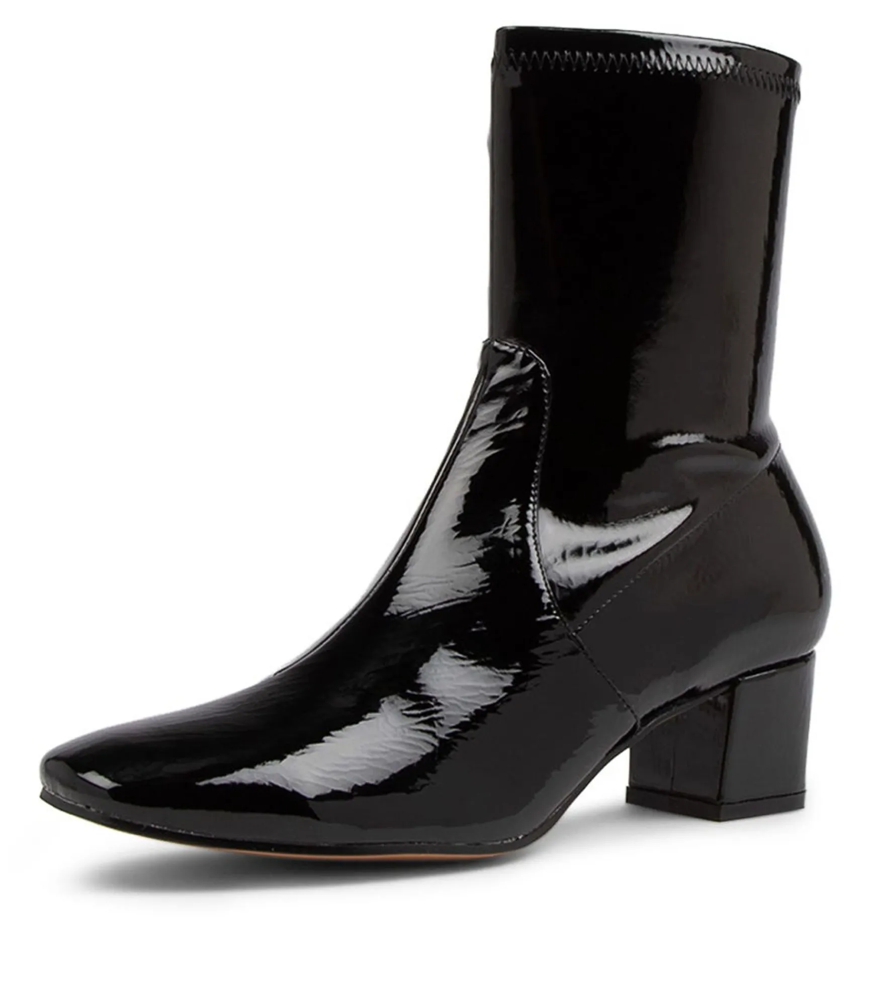 Clearance Midas Shoes Heidi Black Patent Ankle Boots