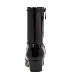 Clearance Midas Shoes Heidi Black Patent Ankle Boots