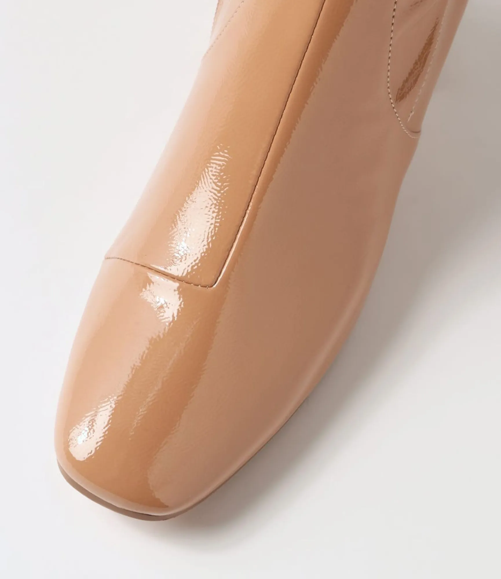 Clearance Midas Shoes Heidi Caramel Stretch Patent Pu Ankle Boots