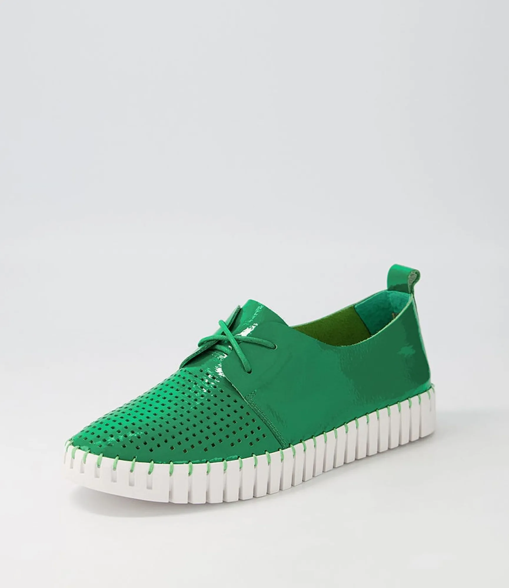 Flash Sale Midas Shoes Husto Emerald White Patent Leather Sneakers