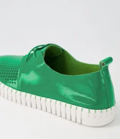 Flash Sale Midas Shoes Husto Emerald White Patent Leather Sneakers