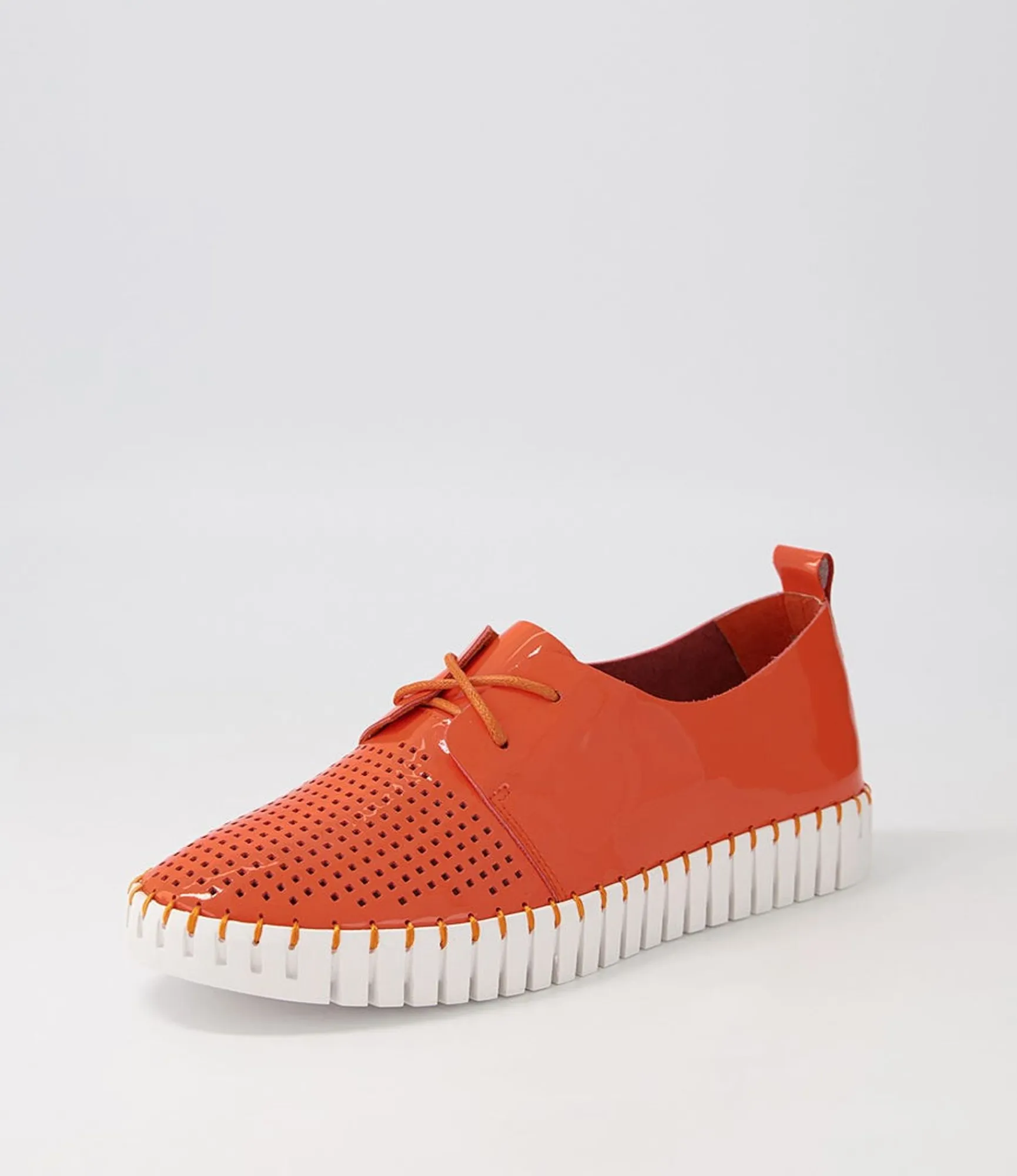 Discount Midas Shoes Husto Orange Patent Leather Sneakers