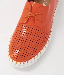 Discount Midas Shoes Husto Orange Patent Leather Sneakers