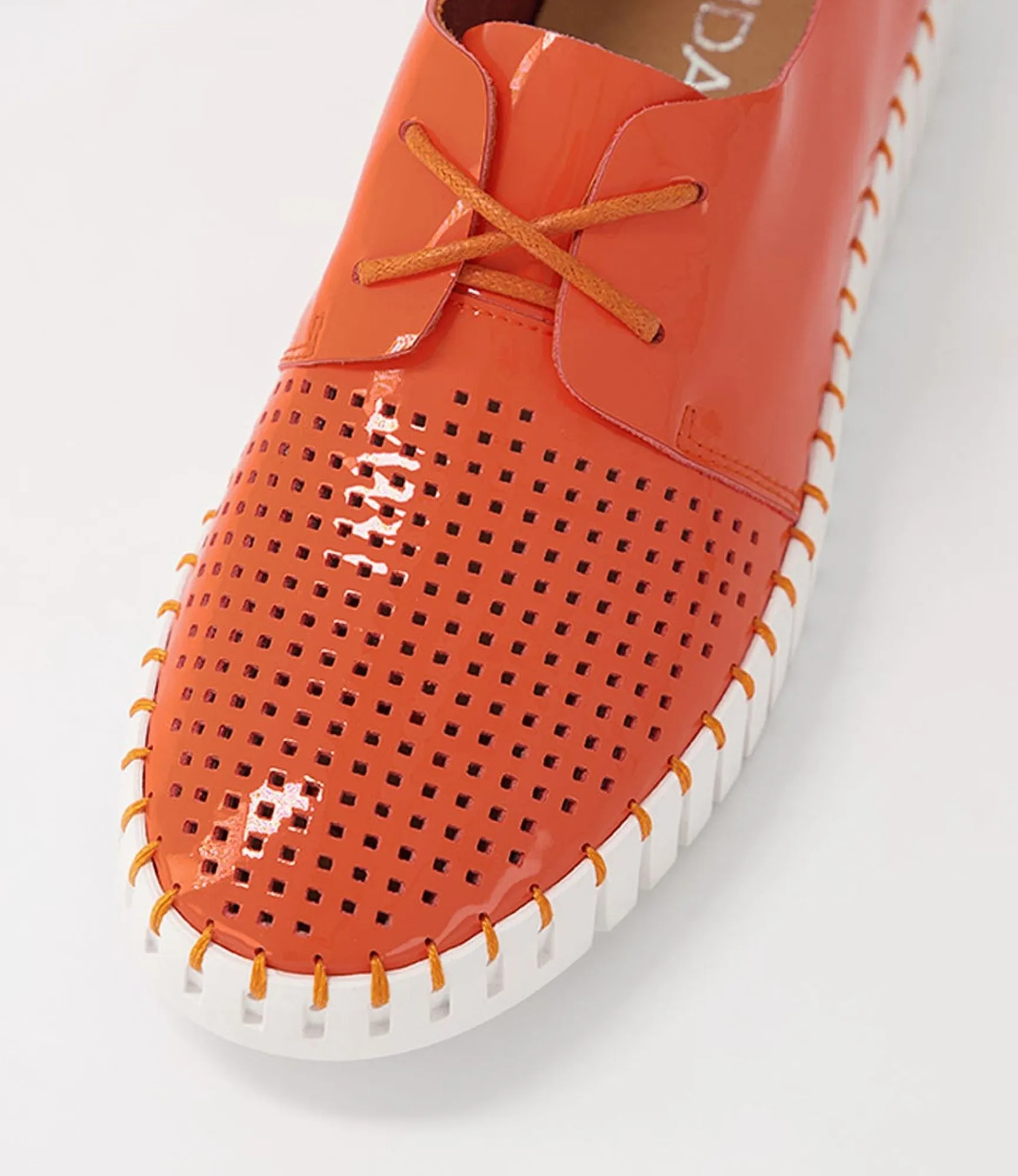 Discount Midas Shoes Husto Orange Patent Leather Sneakers