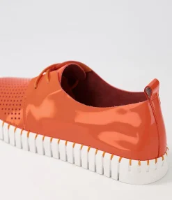 Discount Midas Shoes Husto Orange Patent Leather Sneakers