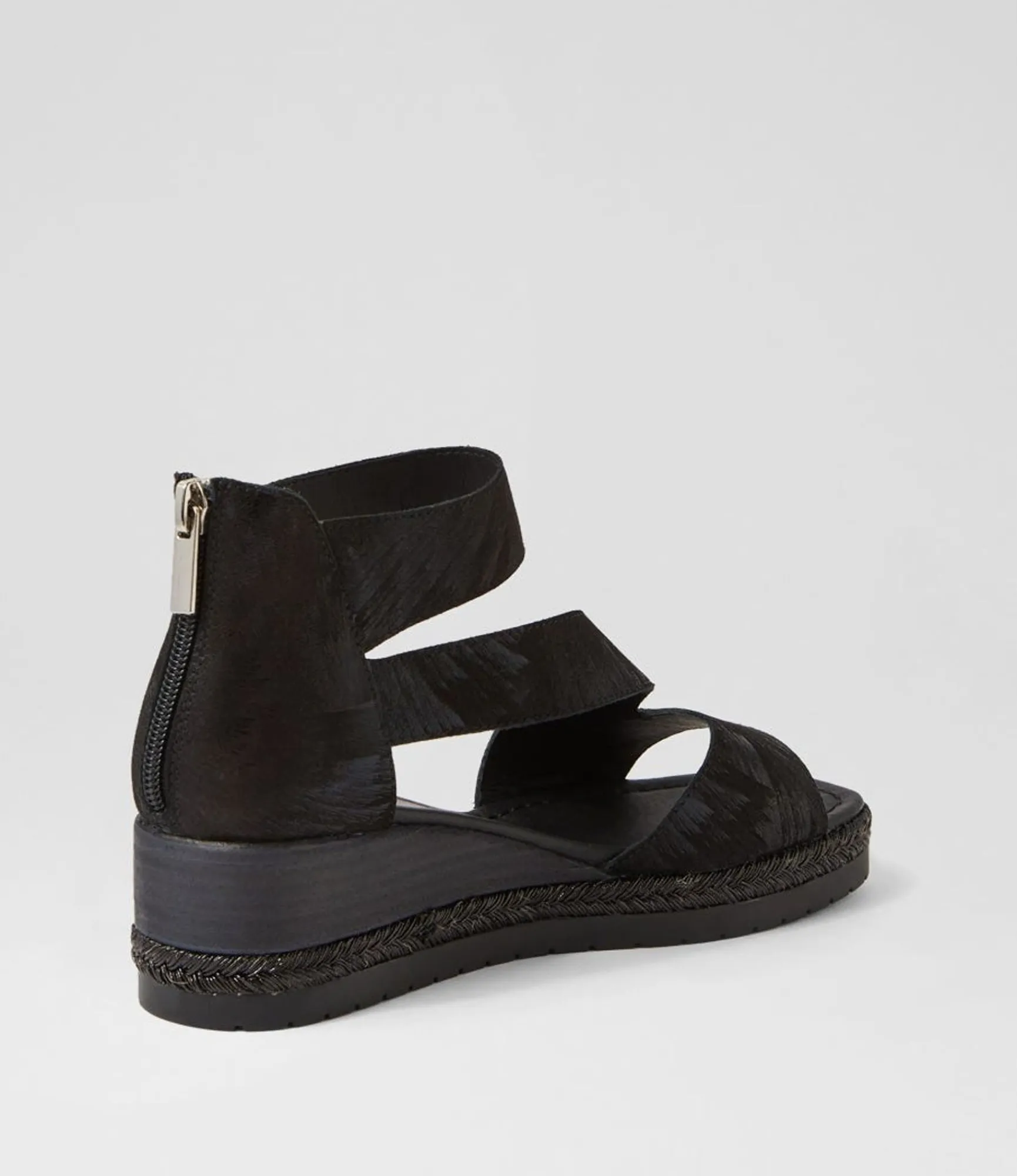 Online Midas Shoes Iddy Black Metallic Scratch Leather Sandals