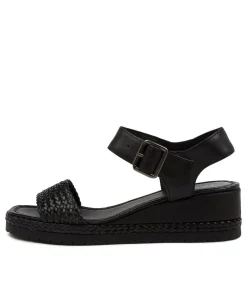 Clearance Midas Shoes Imara Black Weave-Leather