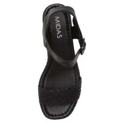 Clearance Midas Shoes Imara Black Weave-Leather