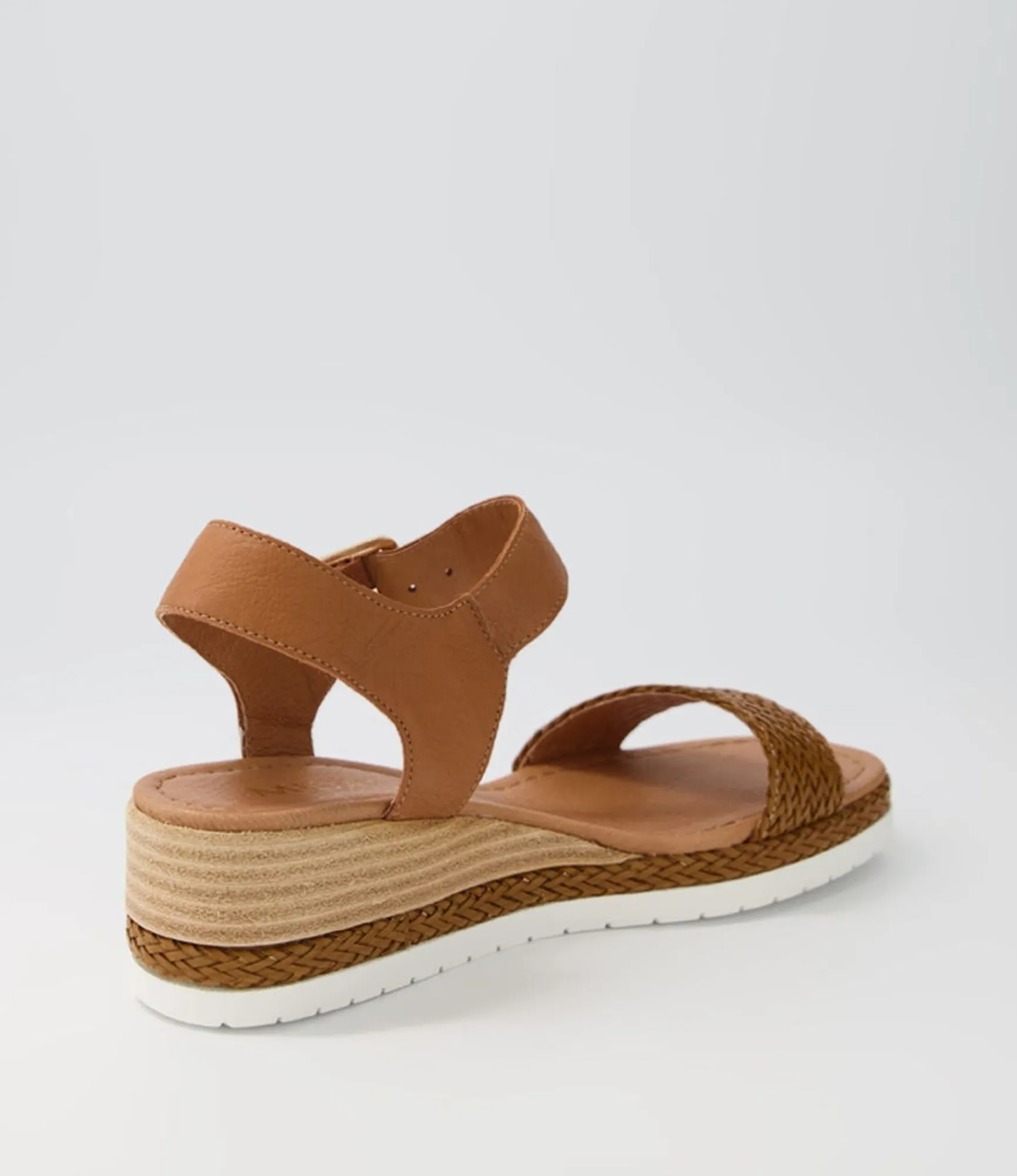 Sale Midas Shoes Imara Dark Tan Weave Leather Sandals