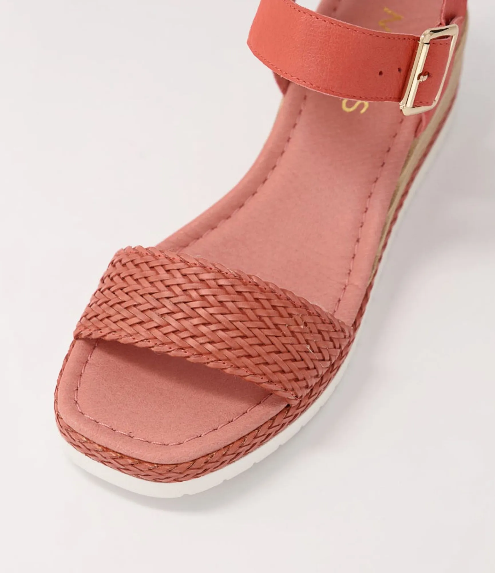 Cheap Midas Shoes Imara Orange Weave Leather Sandals