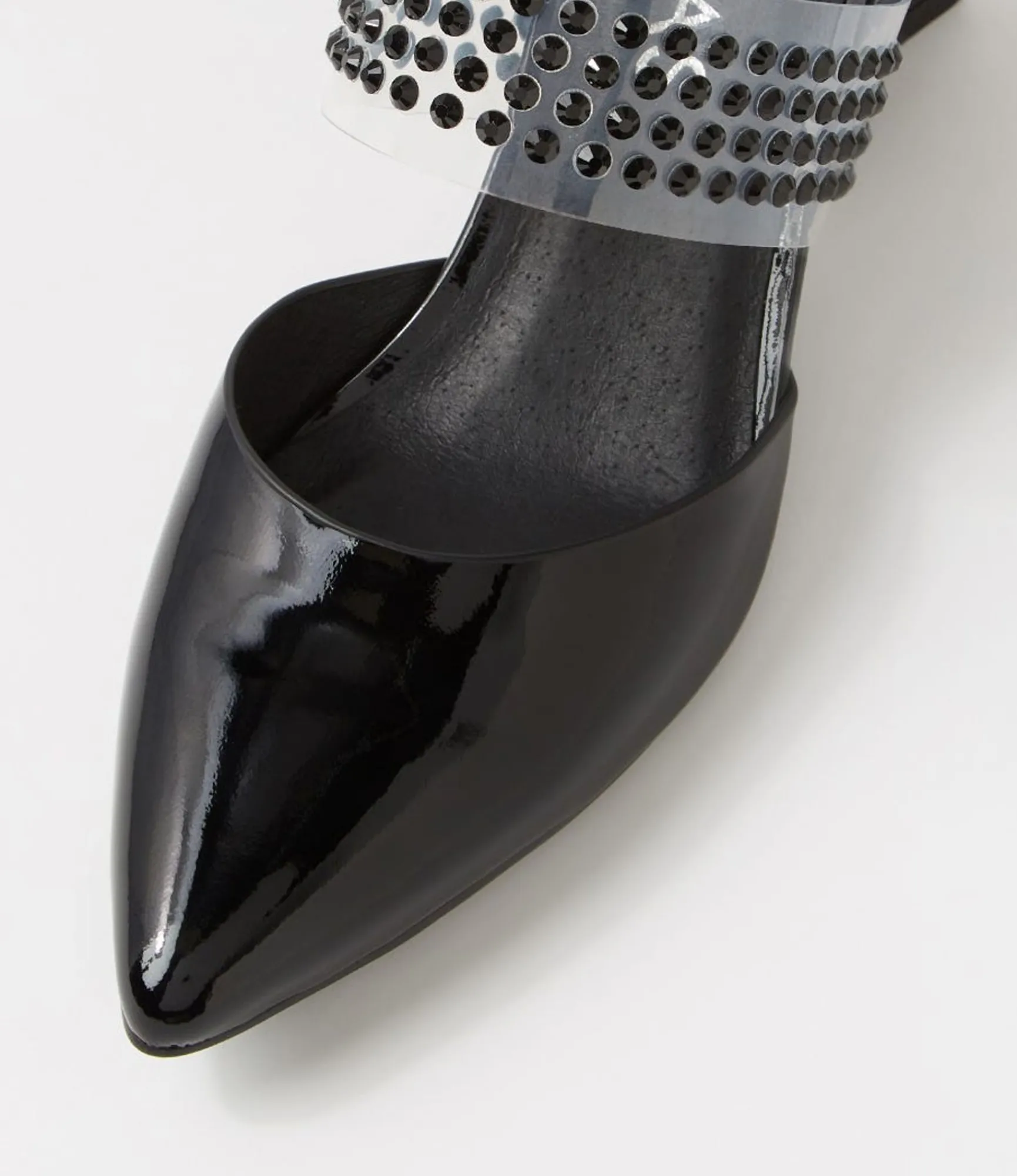 Discount Midas Shoes Inez Black Patent Leather Mules