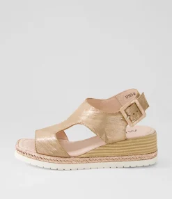 Best Midas Shoes Ipsey Rose Gold Scratch Leather Sandals