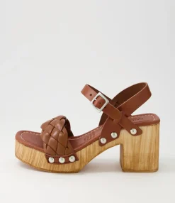 Sale Midas Shoes Irysy Tan Leather Sandals