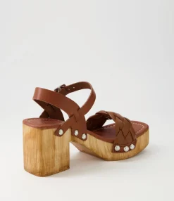 Sale Midas Shoes Irysy Tan Leather Sandals