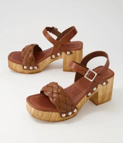Sale Midas Shoes Irysy Tan Leather Sandals