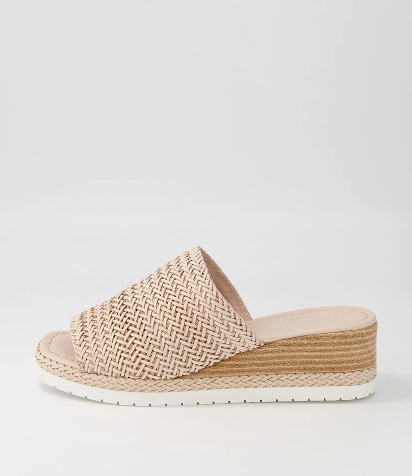 Best Sale Midas Shoes Isha Nude Weave Leather Slides