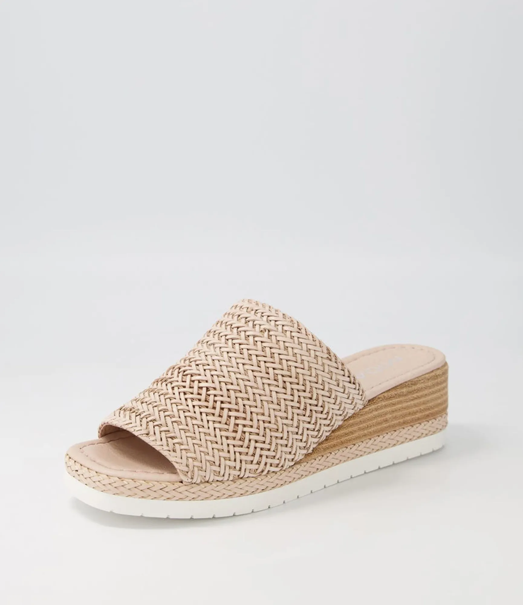 Best Sale Midas Shoes Isha Nude Weave Leather Slides