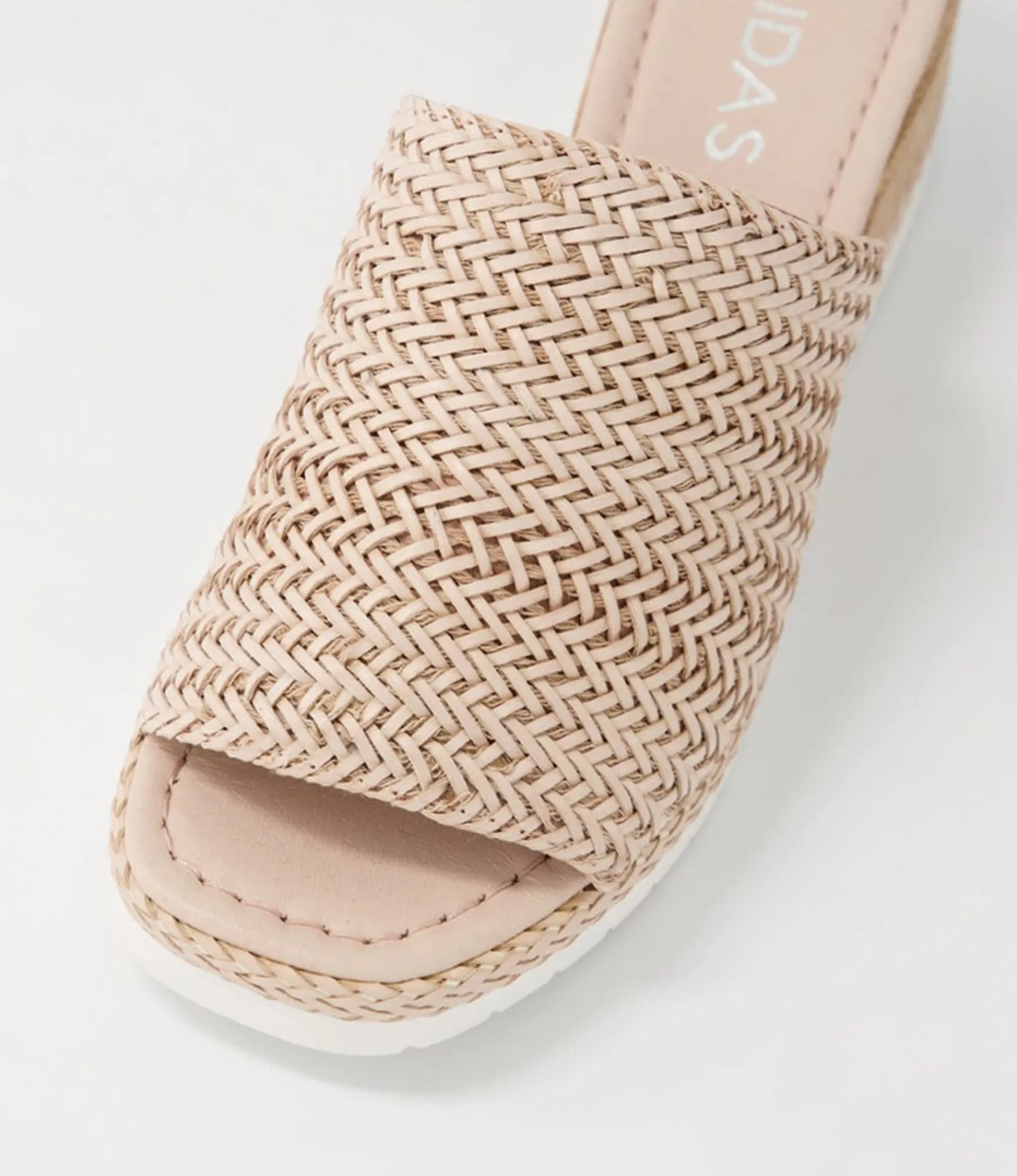 Best Sale Midas Shoes Isha Nude Weave Leather Slides