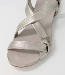 Outlet Midas Shoes Jada Argento Leather Sandals