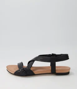 Fashion Midas Shoes Jada Black Leather Sandals