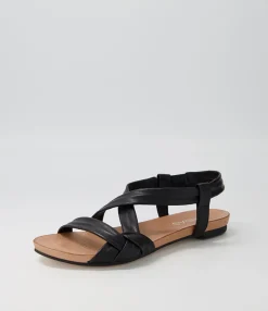 Fashion Midas Shoes Jada Black Leather Sandals