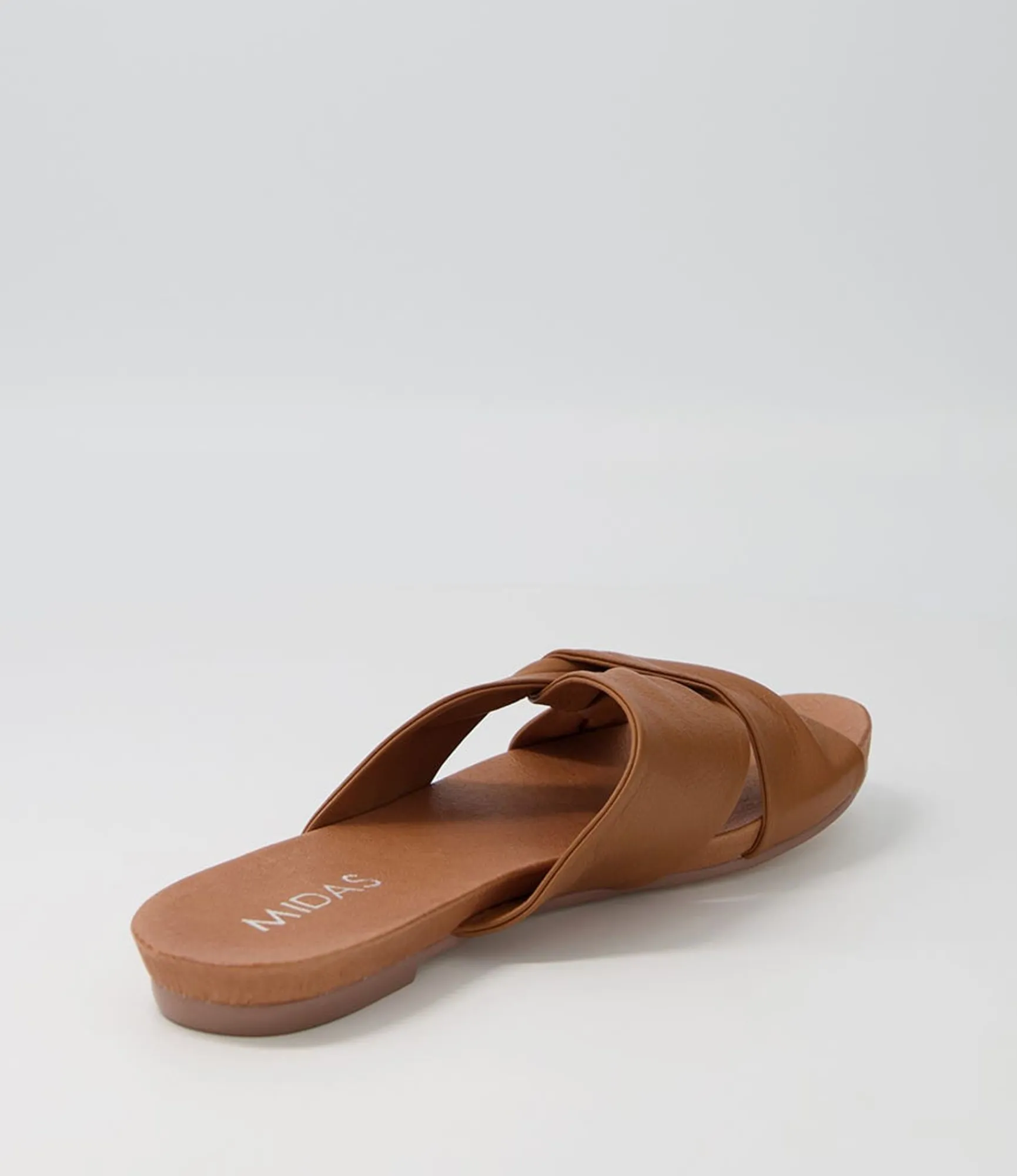 Cheap Midas Shoes Jaffer Dark Tan Leather Sandals