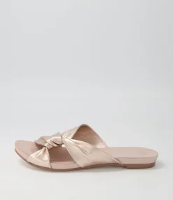 Cheap Midas Shoes Jaffer Pale Rose Gold Leather Sandals