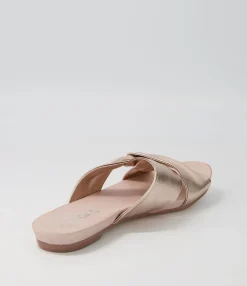 Cheap Midas Shoes Jaffer Pale Rose Gold Leather Sandals