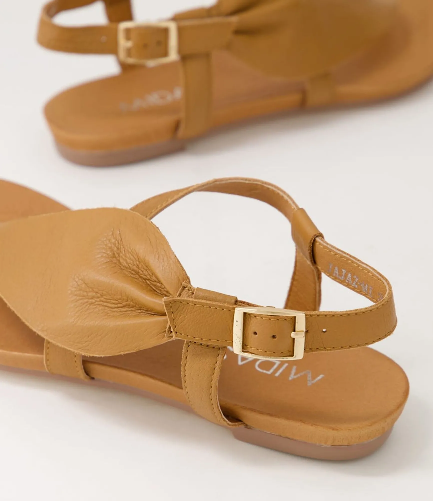 Best Midas Shoes Jajaz Dark Tan Leather Sandals