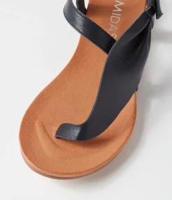 Fashion Midas Shoes Jajaz Navy Leather Sandals